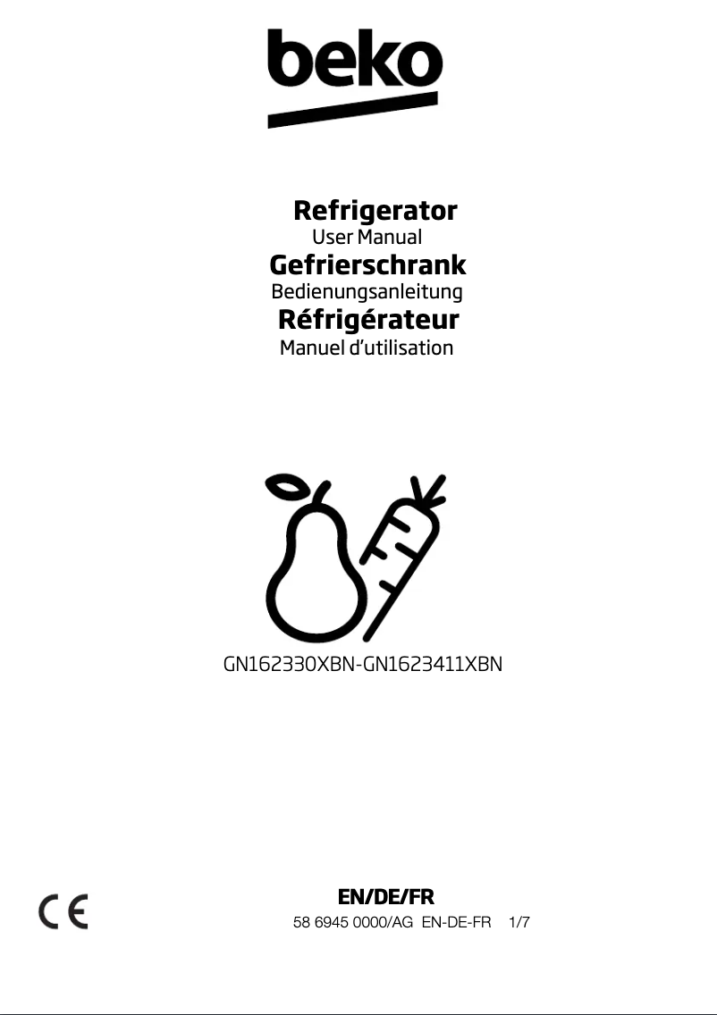 Page n°1 - Manuel utilisateur Beko GN162330XBN