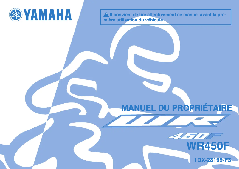 Image de la première page du manuel de l'appareil WR450F (2015)