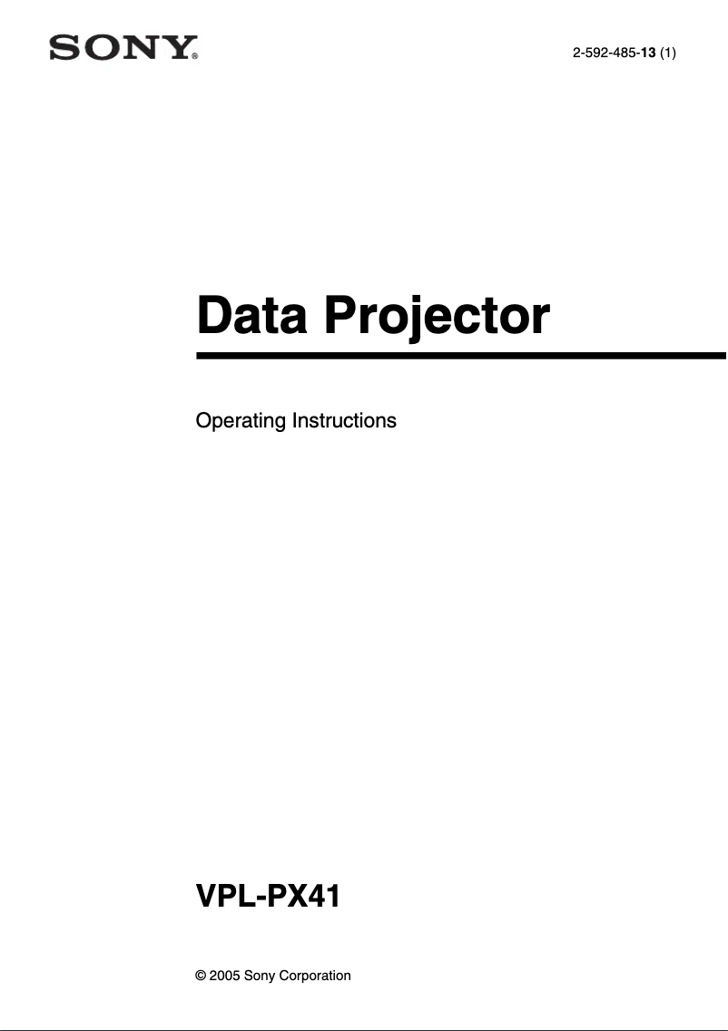 Page 1 de la notice Mode d'emploi Sony VPL-PX41