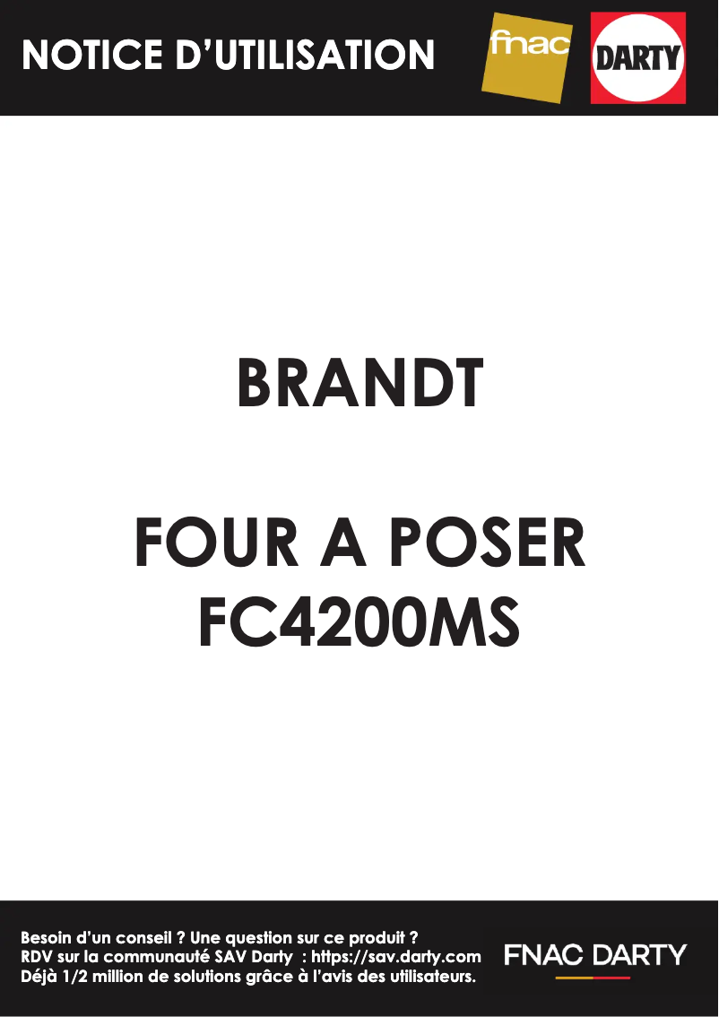 Page n°1 - Manuel utilisateur Brandt FC4200MS