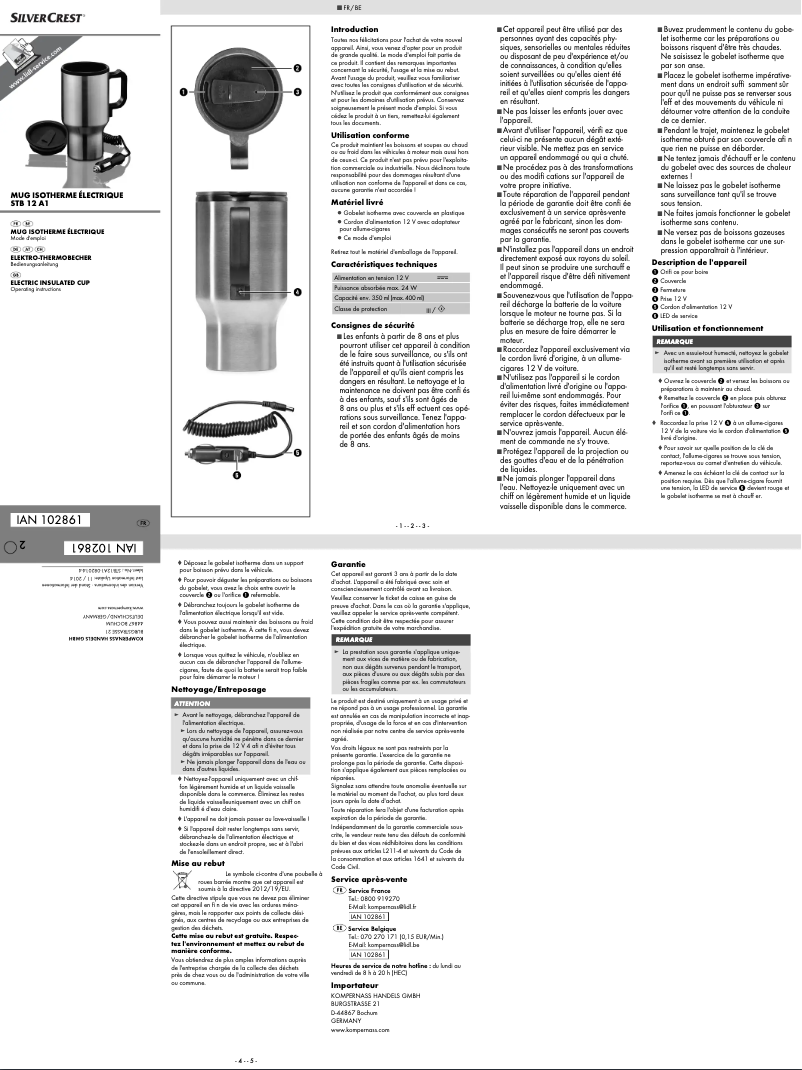 Image de la première page du manuel de l'appareil STB 12 A1