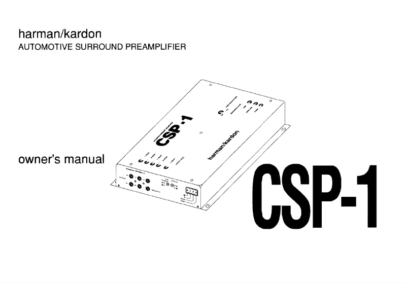 Image de la première page du manuel de l'appareil CSP-1