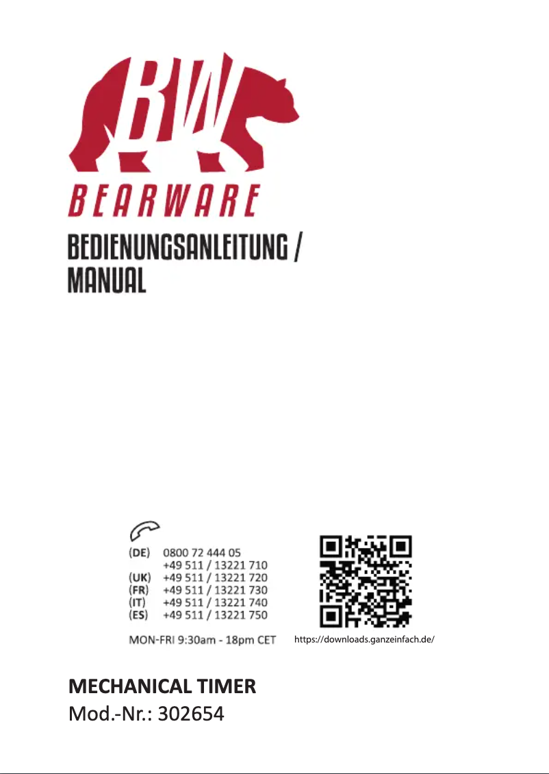 Page 1 de la notice Manuel utilisateur Bearware 302654