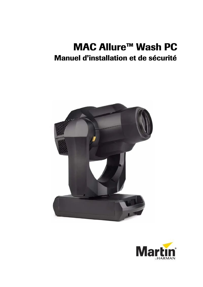 Image de la première page du manuel de l'appareil MAC Allure Wash PC