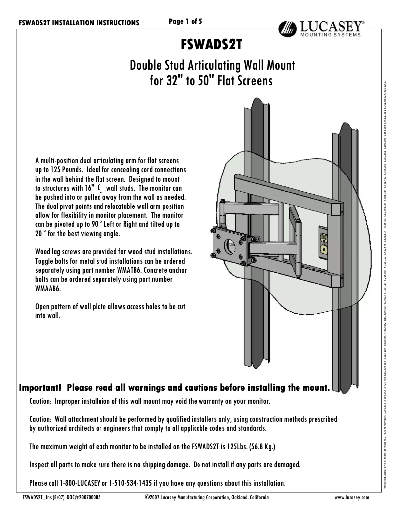 Page n°1 - Manuel utilisateur Lucasey FSWADS2T