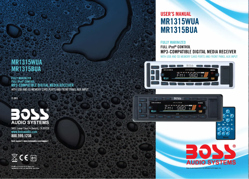 Page n°1 - Manuel utilisateur Boss Marine Digital Media MR1315WUA