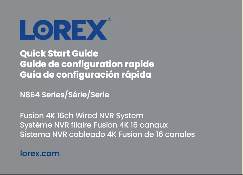 Page n°1 - Guide de démarrage rapide Lorex N864A63B