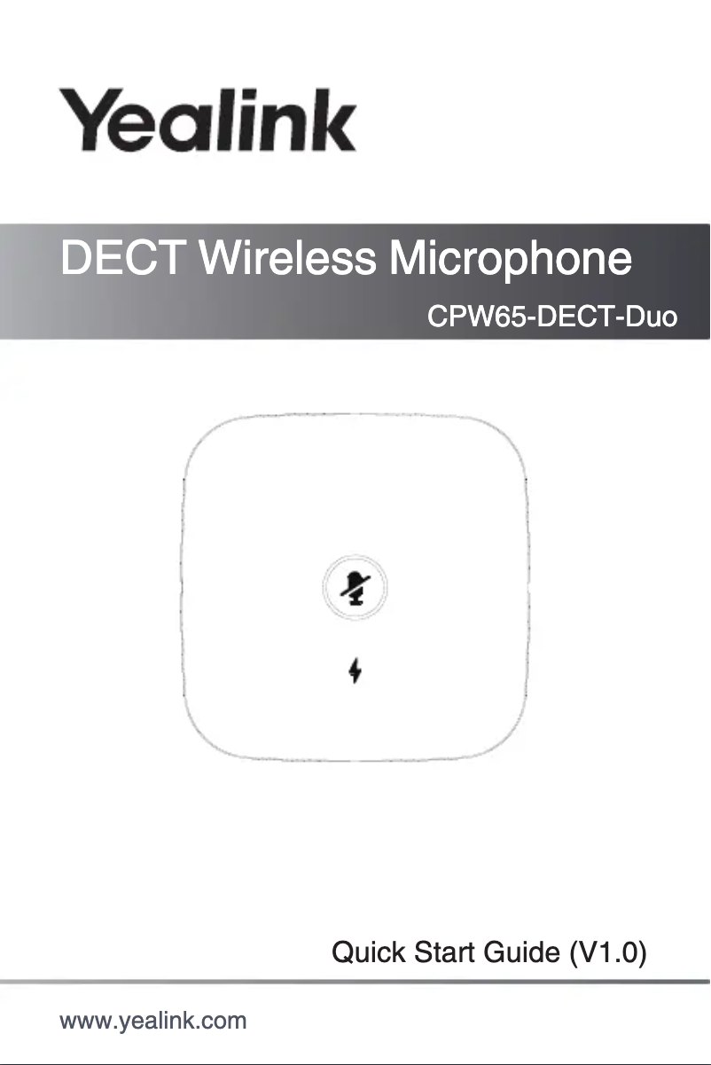 Page 1 de la notice Guide de démarrage rapide Yealink CPW65