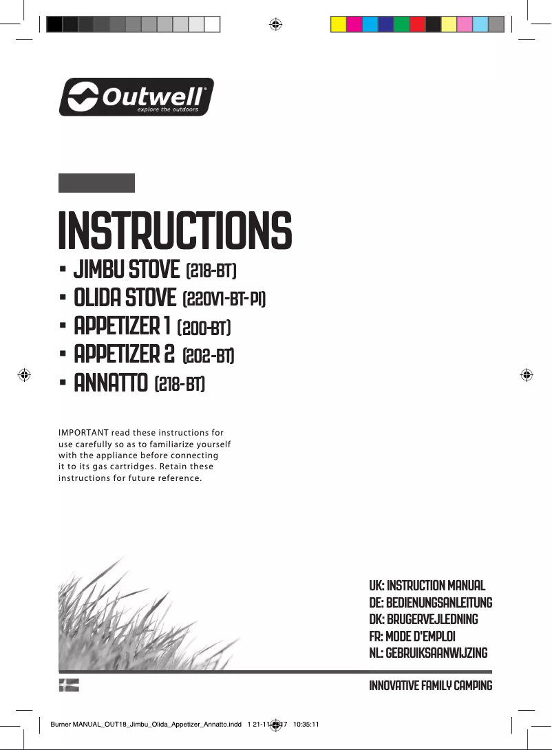 Page 1 de la notice Manuel utilisateur Outwell Appetizer 2