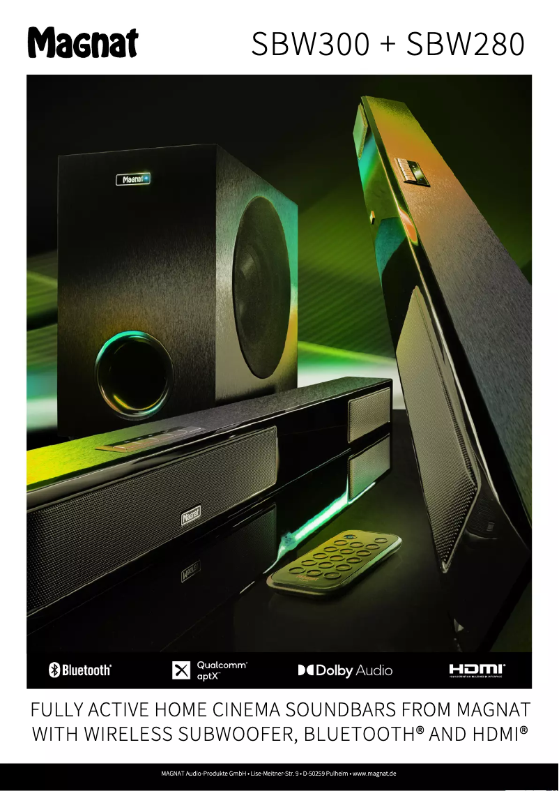 Page 1 de la notice Fiche technique Magnat SBW 280