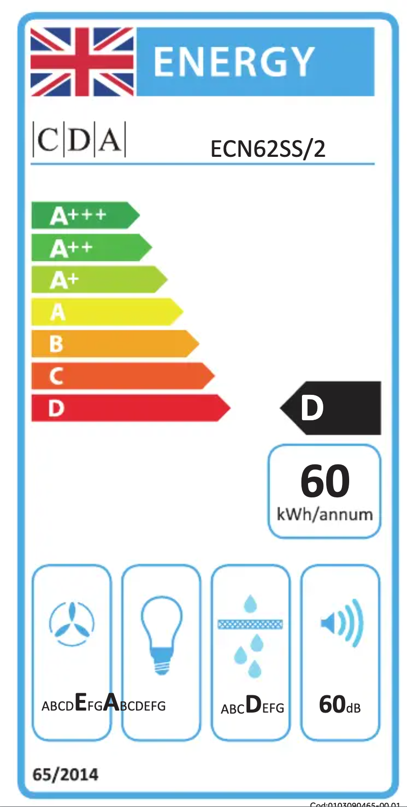 Page n°1 - Label énergétique CDA ECN62BL