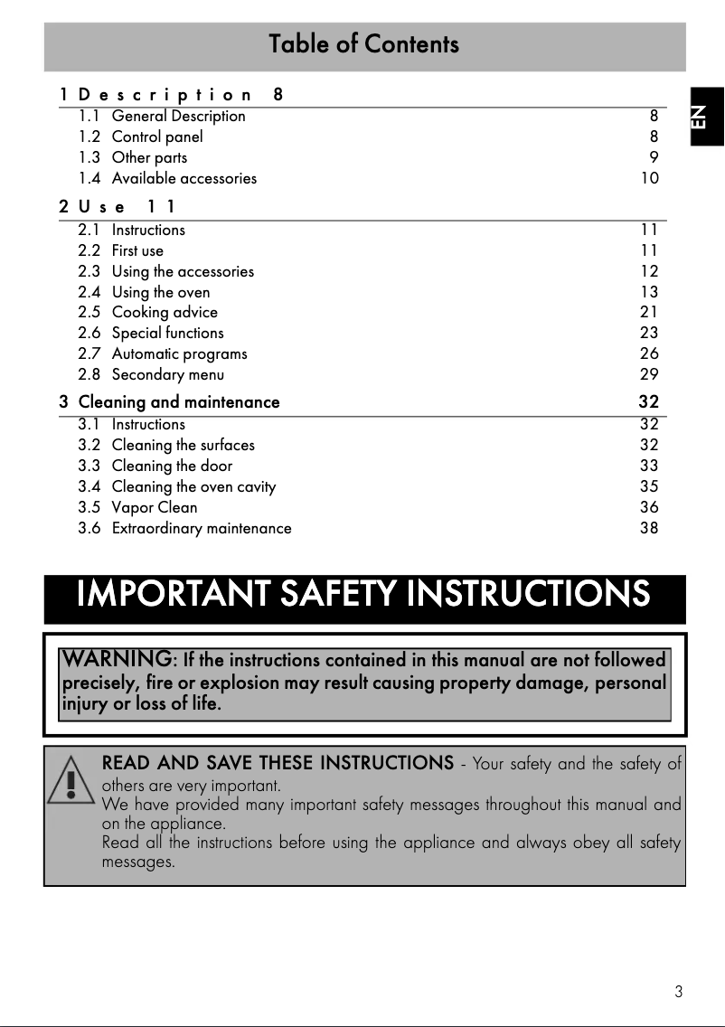 Image de la première page du manuel de l'appareil SFU7302TVX