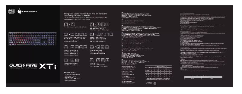 Page 1 de la notice Mode d'emploi Cooler Master Gaming QuickFire XTi