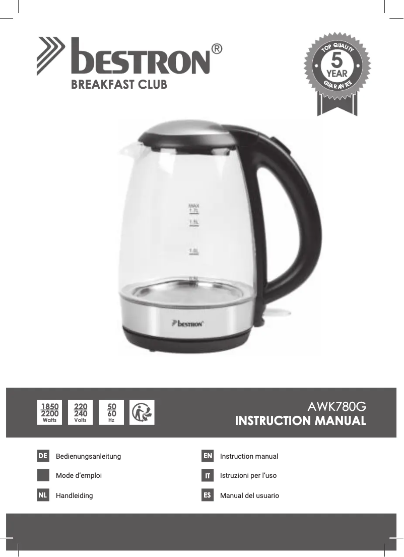 Image de la première page du manuel de l'appareil AWK780G