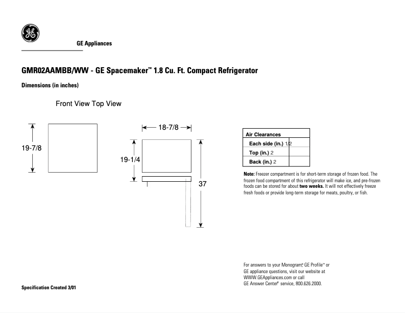 Imagen de la primera página del manual del dispositivo GMR02AAMBB