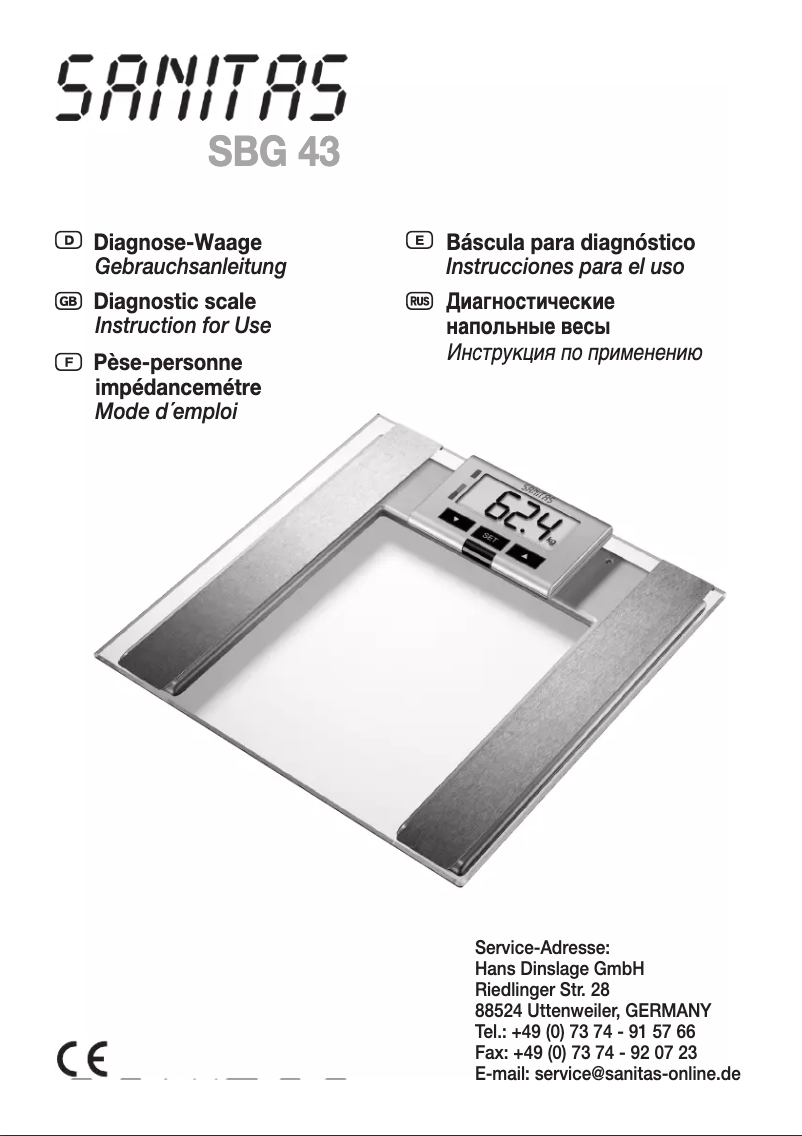Image de la première page du manuel de l'appareil SBG 43