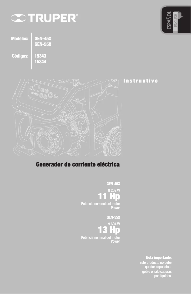 Image de la première page du manuel de l'appareil GEN-45X