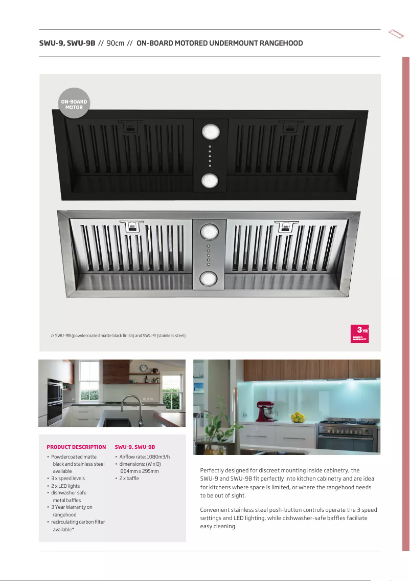 Page 1 de la notice Fiche technique Schweigen SWU-9B