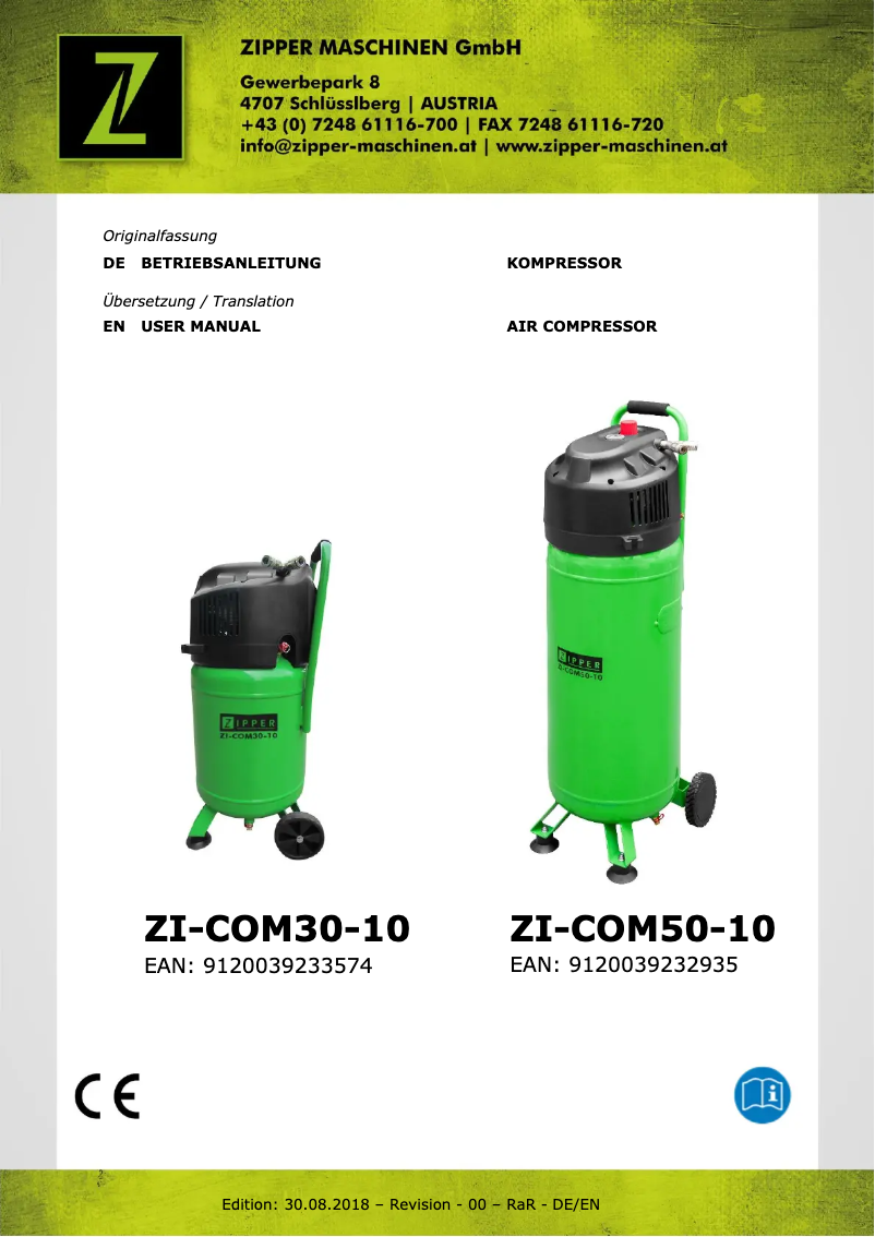 Image de la première page du manuel de l'appareil ZI-COM30-10