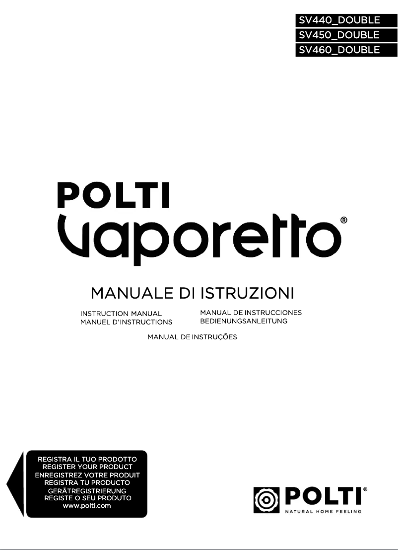 Page n°1 - Manuel utilisateur Polti Vaporetto SV460 Double