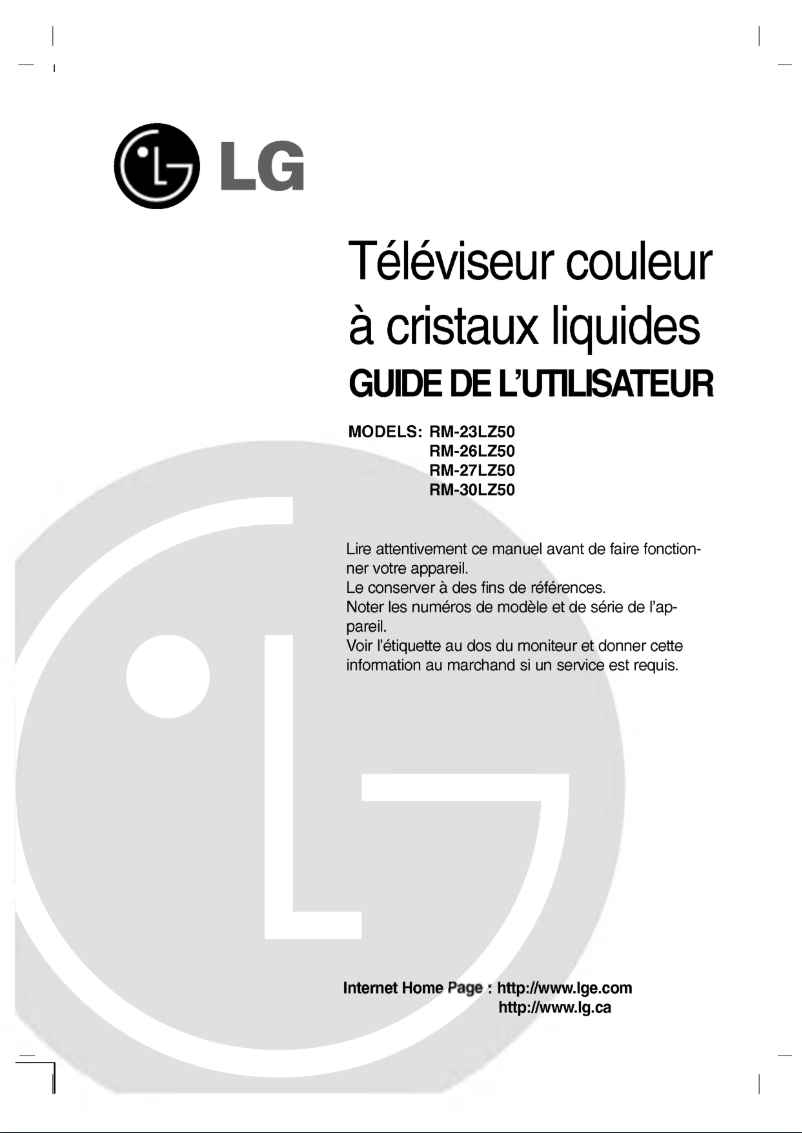 Imagen de la primera página del manual del dispositivo RM-23LZ50