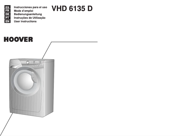 Page n°1 - Manuel utilisateur Hoover VHD 6135D-37S