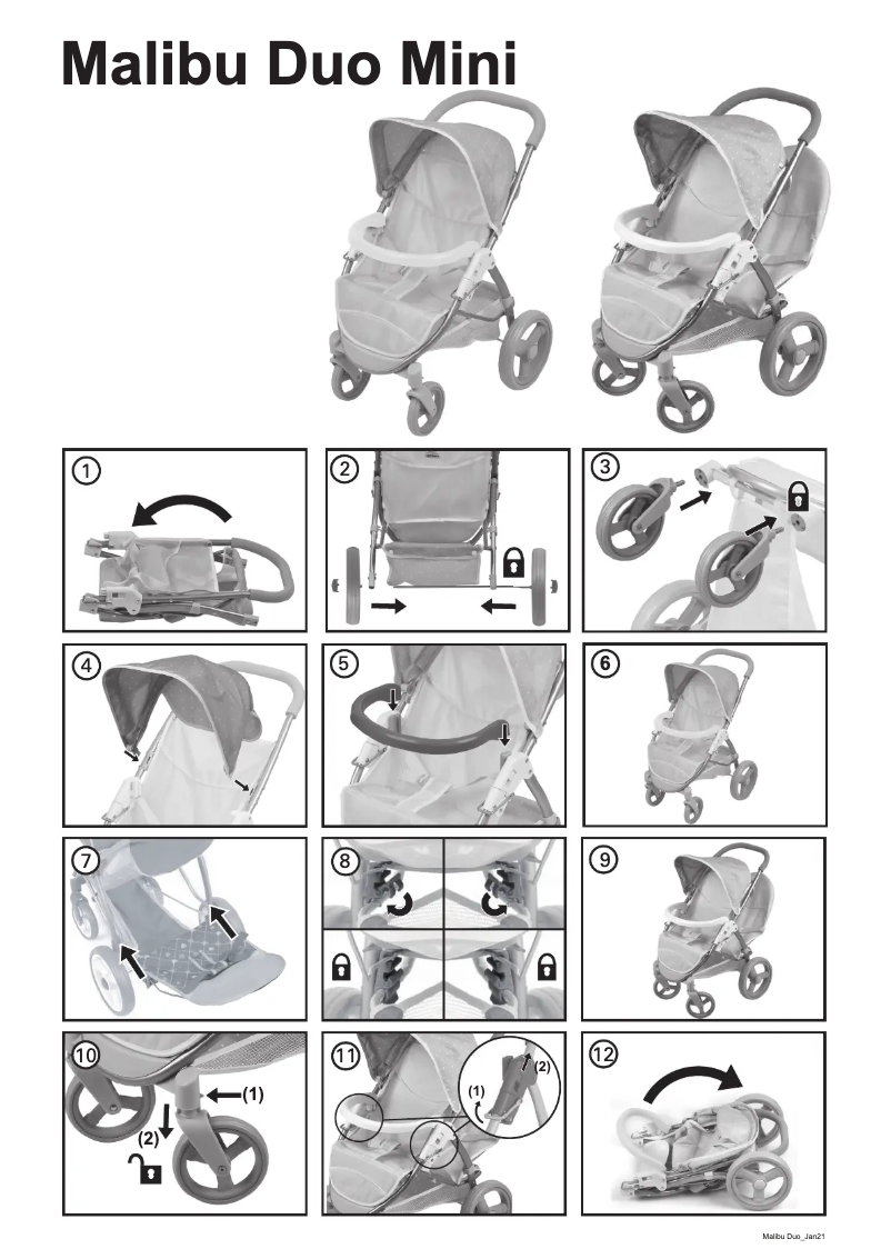 Page 1 de la notice Manuel utilisateur Hauck Malibu Duo Mini