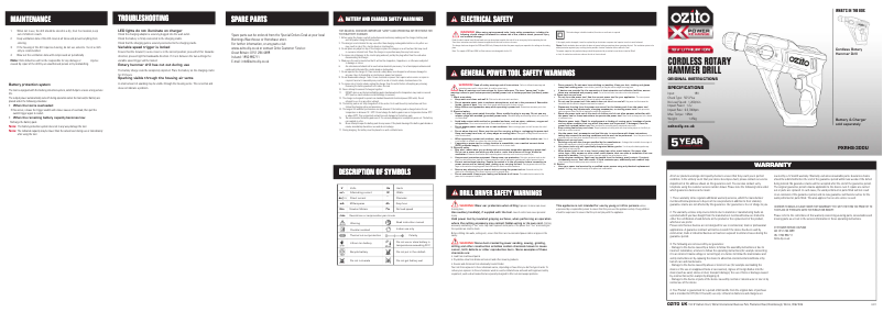 Image de la première page du manuel de l'appareil PXRHS-300U