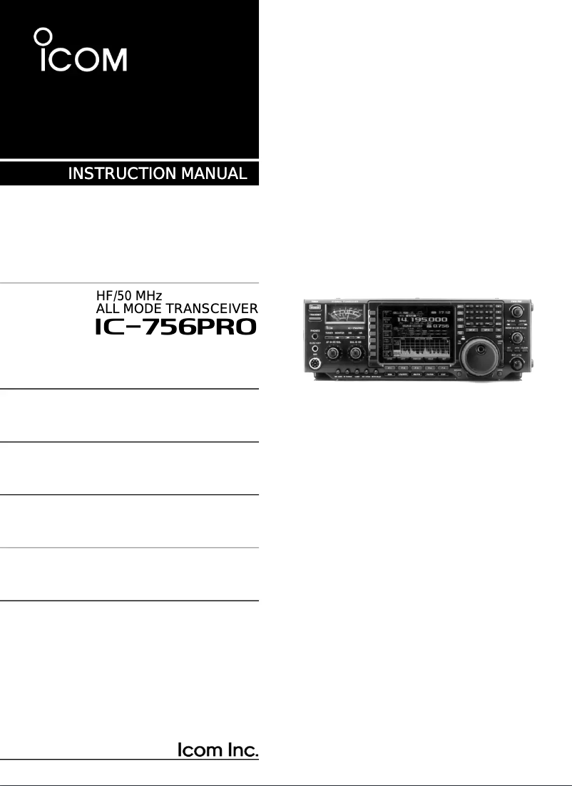 Page n°1 - Manuel utilisateur ICOM IC-756PRO