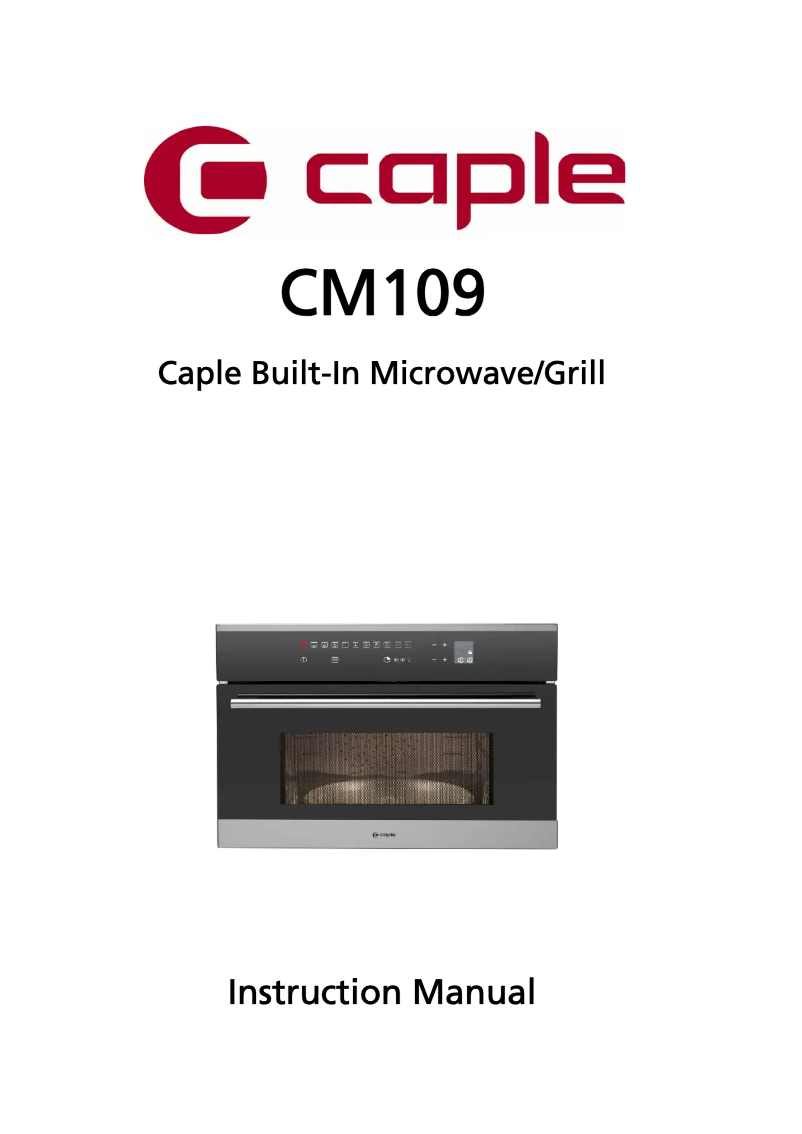 Page 1 de la notice Manuel utilisateur Caple Sense CM109
