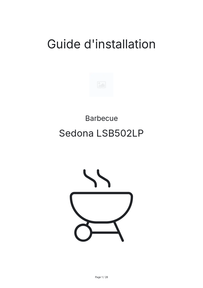 Page n°1 - Guide d'installation Sedona LSB502LP