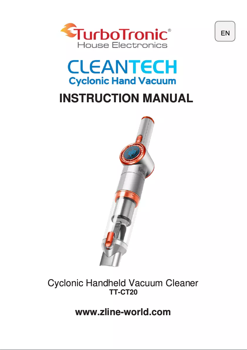 Page n°1 - Manuel utilisateur TurboTronic CleanTech TT-CT20