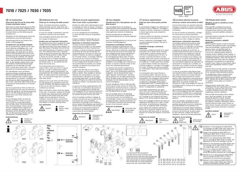 Page n°1 - Manuel utilisateur Abus 7025