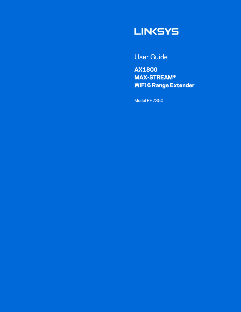 Page n°1 - Manuel utilisateur Linksys Max-Stream RE7350