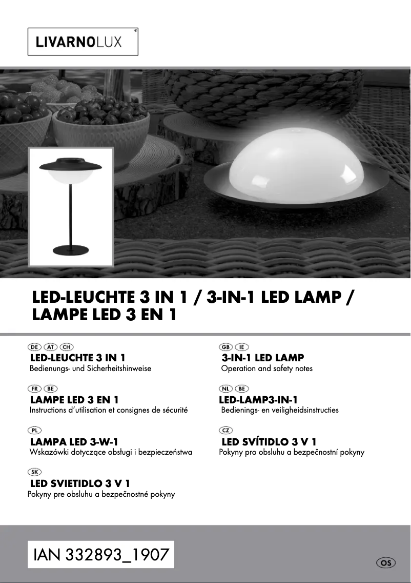 Page n°1 - Manuel utilisateur Livarno Lux IAN 332893