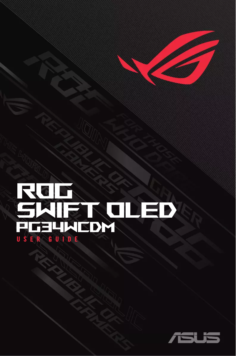 Page 1 de la notice Manuel utilisateur Asus ROG Swift OLED PG34WCDM