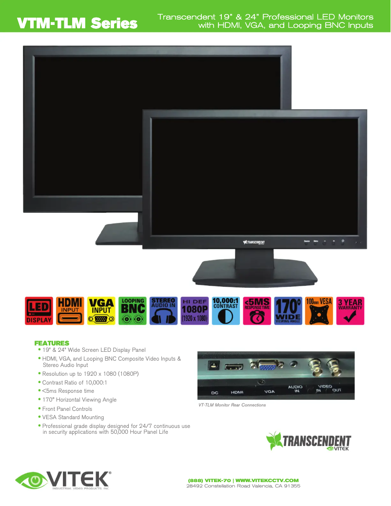 Page 1 of the manual User Manual Vitek VTM-TLM241