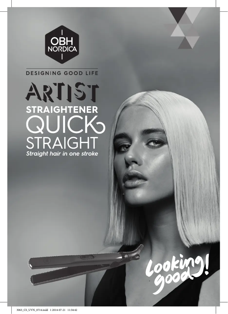 Page 1 de la notice Manuel utilisateur OBH Nordica Artist Quick Straight