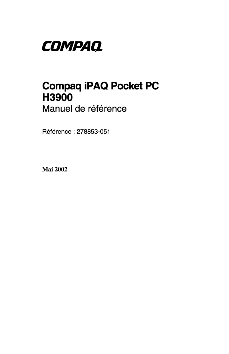 Image de la première page du manuel de l'appareil iPAQ h3900