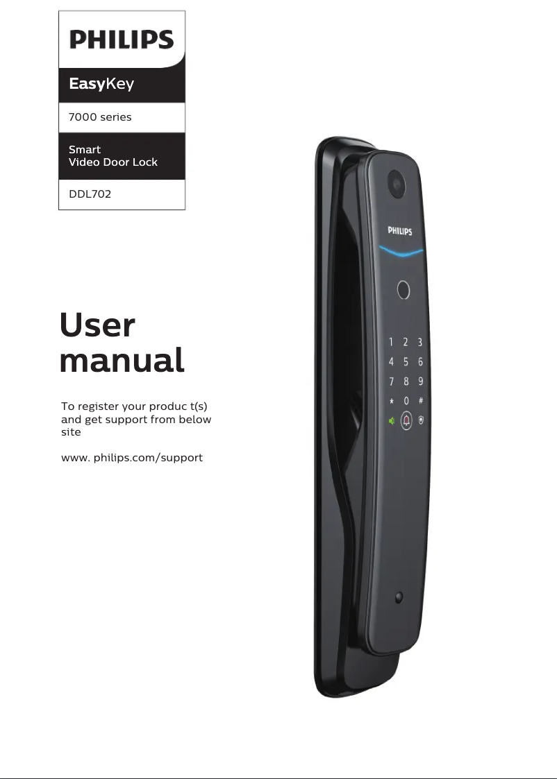 Page 1 of the manual User Manual Philips EasyKey 7000 series DDL702