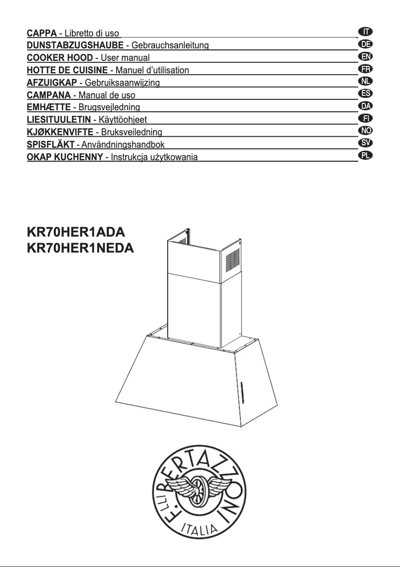 Page 1 de la notice Manuel utilisateur Bertazzoni KR70HER1NEDA