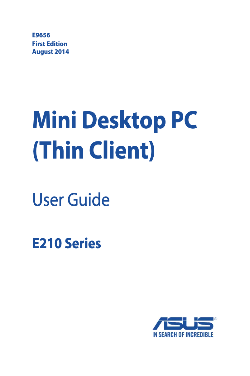 Image de la première page du manuel de l'appareil Pro Series E210