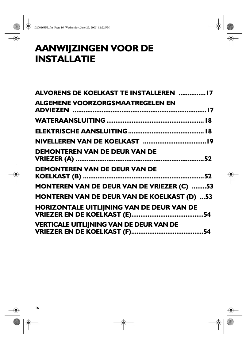 Page 1 de la notice Manuel utilisateur Whirlpool FRSS 36 AF 20 2