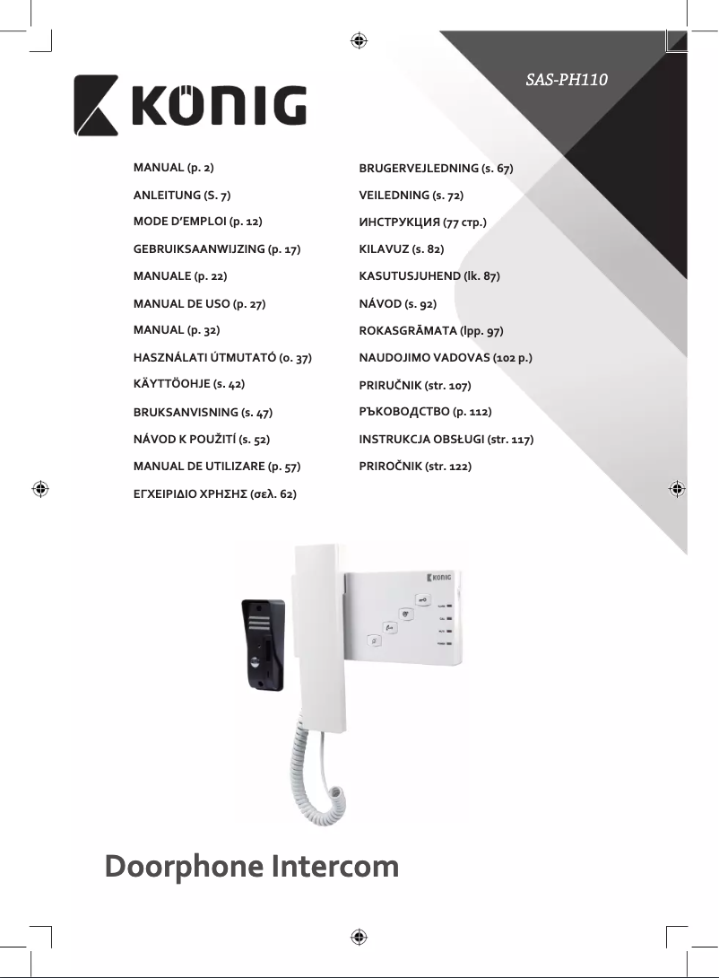 Page n°1 - Manuel utilisateur Konig SAS-PH110