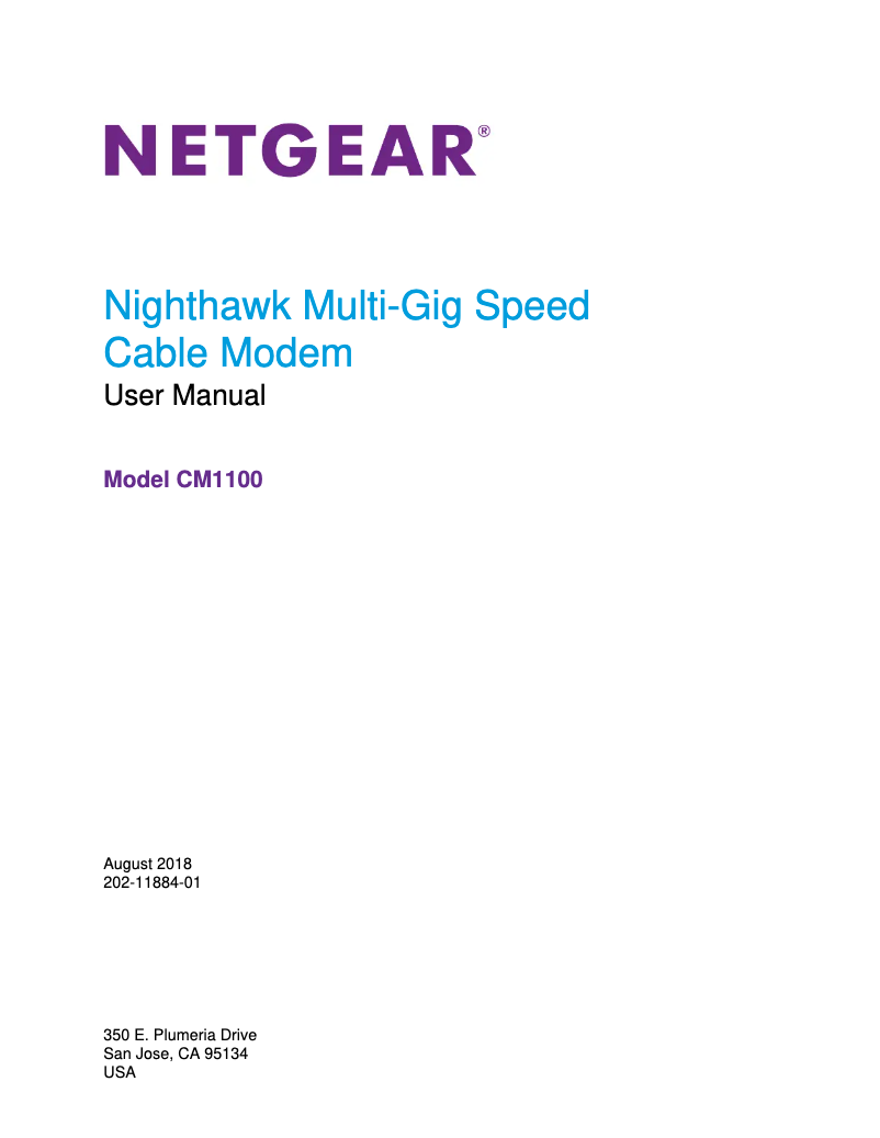 Page 1 de la notice Manuel utilisateur Netgear Nighthawk CM1100
