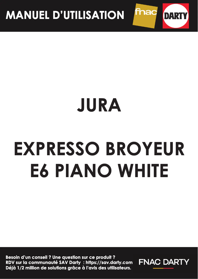 Page n°1 - Manuel utilisateur Jura E6