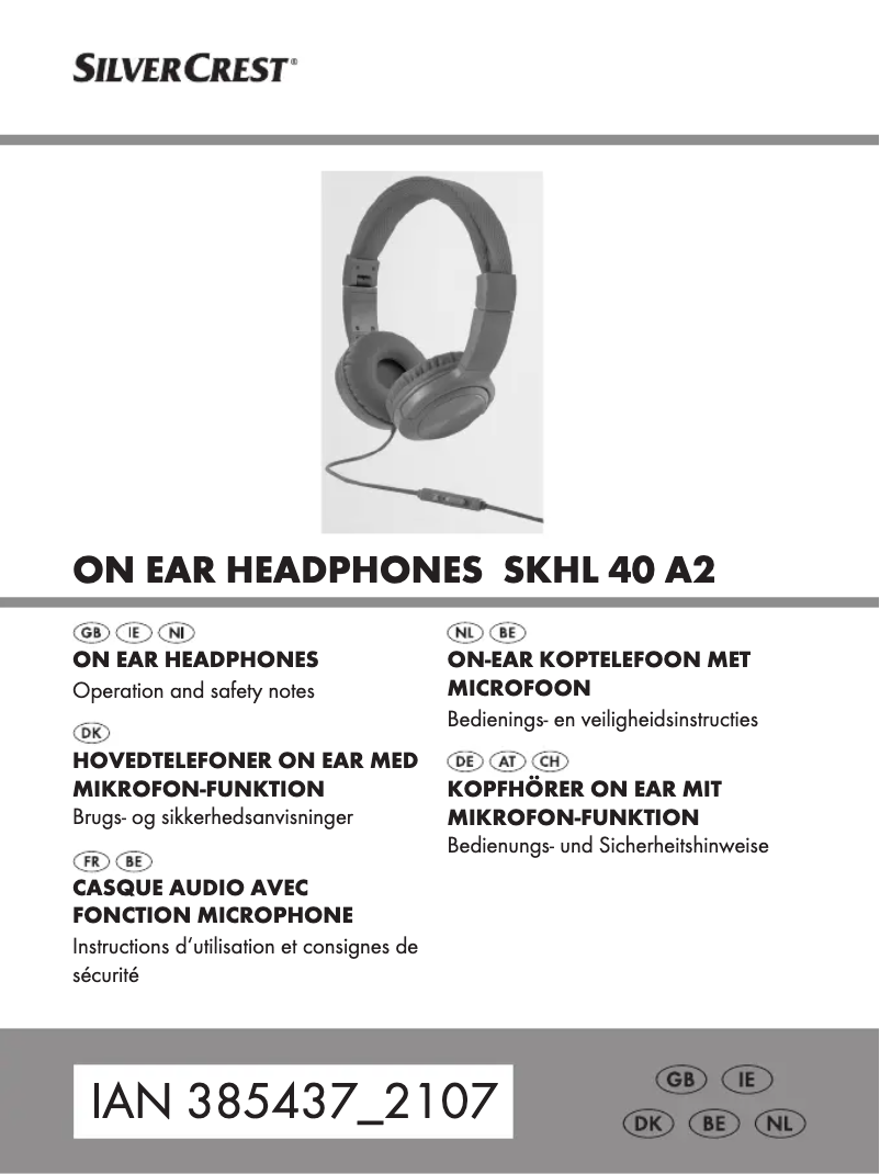 Image de la première page du manuel de l'appareil SKHL 40 A2