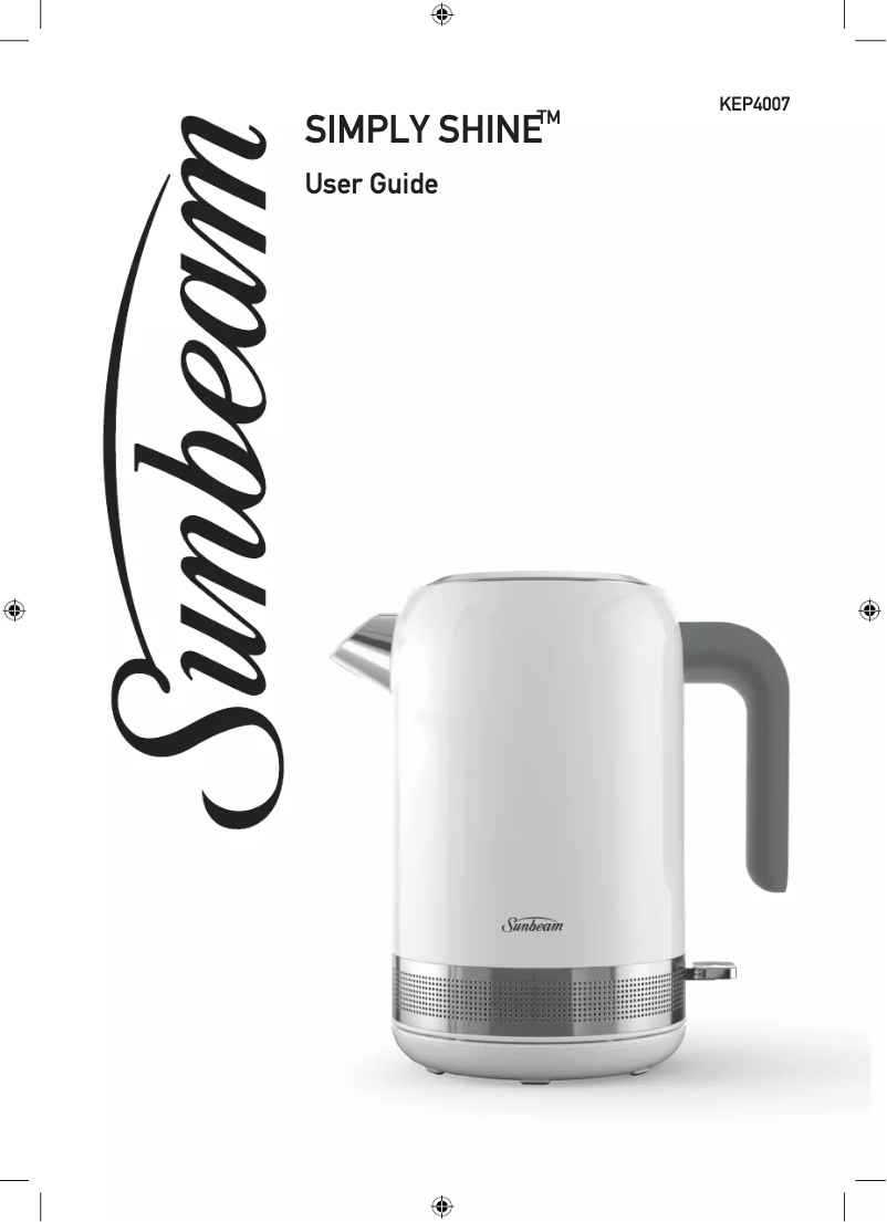 Page 1 de la notice Manuel utilisateur Sunbeam Simply Shine KEP4007