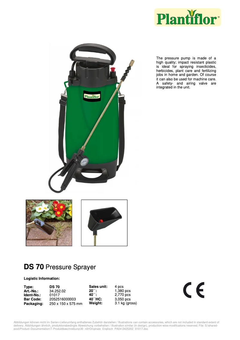 Imagen de la primera página del manual del dispositivo DS 70