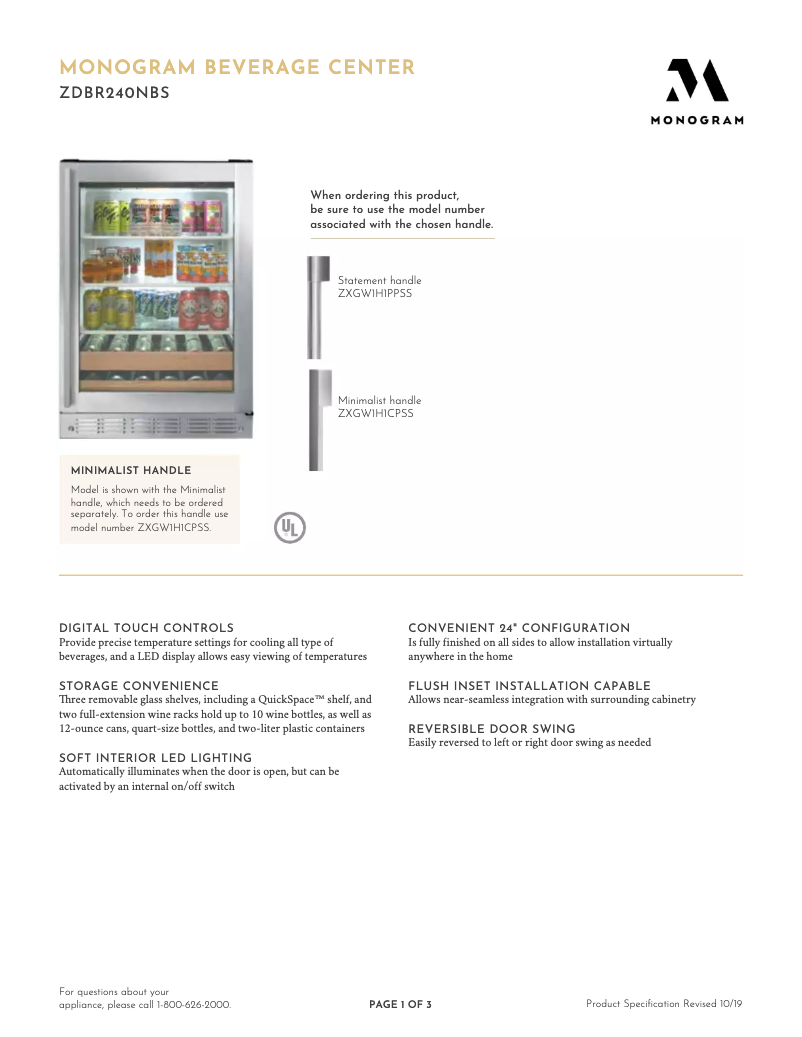 Image de la première page du manuel de l'appareil ZDBR240NBS